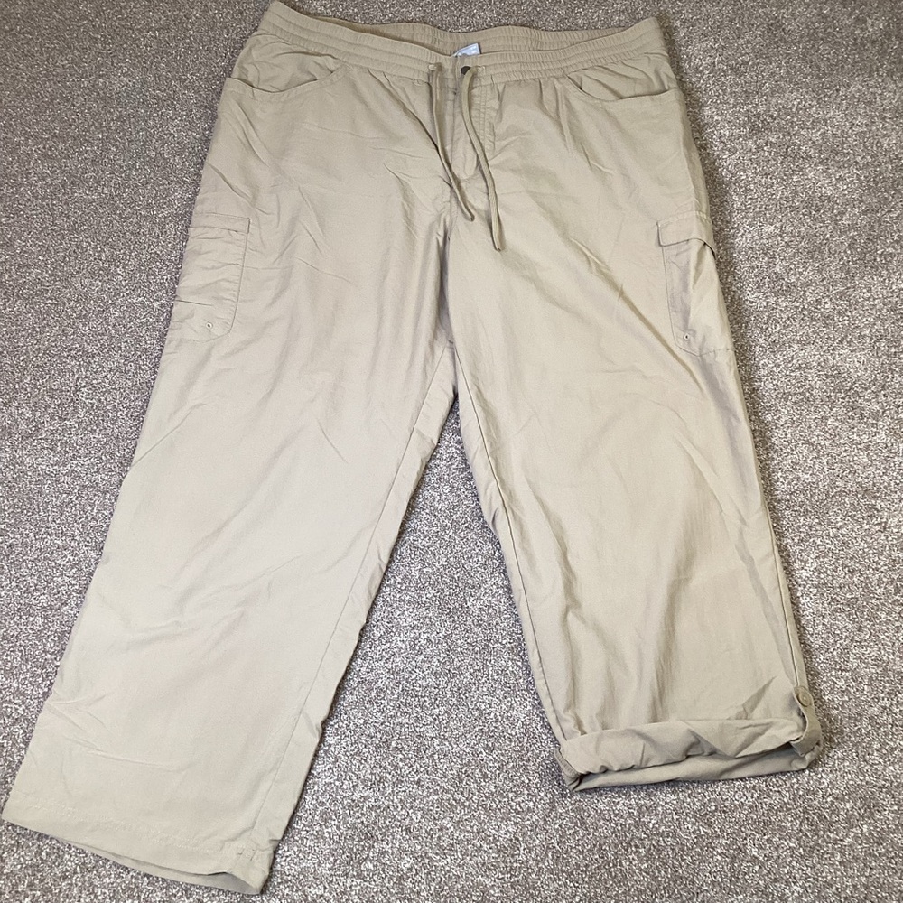 Columbia Womens Tan Roll Tab Cargo Pants XXL
